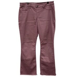 Laurie Felt Power Silky Boot Cut Frayed hem Jeans Dusty Rose mauve pink Size L